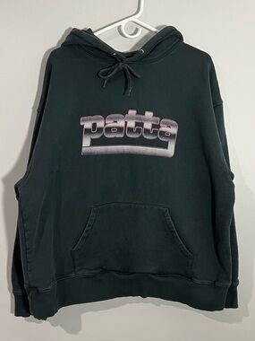 Patta Black Chrome Long Sleeve Pullover Sweatshirt Hoodie Mens XL